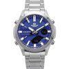 Montre pour homme Casio Edifice analogique numérique en acier inoxydable avec cadran bleu à  quartz EFV-C120D-2A 100M