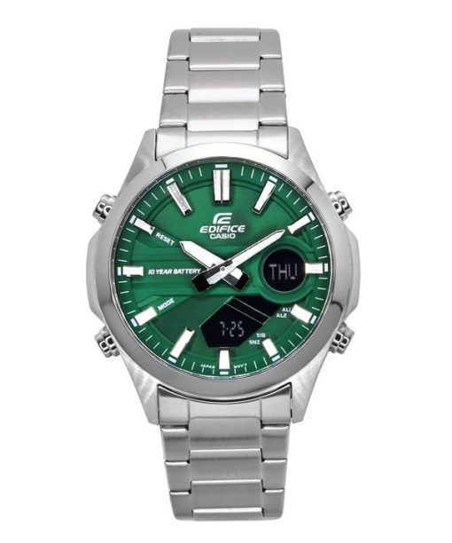 Montre pour homme Casio Edifice analogique numérique en acier inoxydable avec cadran vert à  quartz EFV-C120D-3A 100M