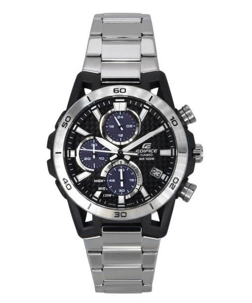 Montre analogique chronographe Casio Edifice Sospensione en acier inoxydable avec cadran gris et fonction solaire EQS-960D-1AV 1