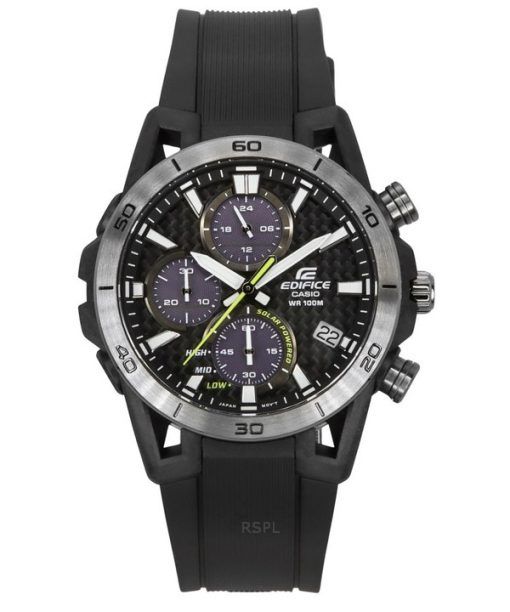 Montre chronographe analogique Casio Edifice Sospensione avec bracelet en résine et cadran gris solaire EQS-960PB-1AV 100M pour