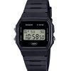 Montre unisexe Casio POP Digital F-91WB-1A à quartz et bracelet en résine biosourcée noire