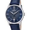 Montre Festina Classics pour homme avec bracelet en cuir et cadran bleu F20426-2 100 m