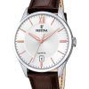 Montre Festina Classics pour homme avec bracelet en cuir et cadran blanc F20426-4