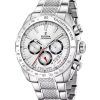 Montre chronographe Festina Timeless en acier inoxydable avec cadran blanc et quartz F20668-1 100M pour homme