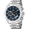 Montre chronographe Festina Timeless en acier inoxydable avec cadran noir et quartz F20668-6 100M pour homme