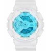 Montre pour homme Casio G-Shock analogique numérique bracelet en résine blanche cadran multicolore Quartz GA-110TL-7A 200M