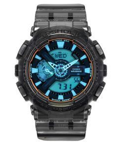 Montre analogique numérique Casio G-Shock pour homme avec bracelet en résine noire transparente et cadran multicolore à quartz G