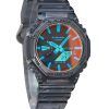 Montre pour homme Casio G-Shock analogique numérique bracelet en résine transparente cadran multicolore Quartz GA-2100TLS-8A 200