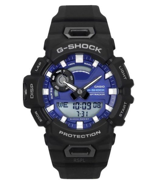 Montre Casio G-Shock G-Squad analogique numérique pour smartphone avec bracelet en résine biosourcée, cadran bleu, quartz, 200 m