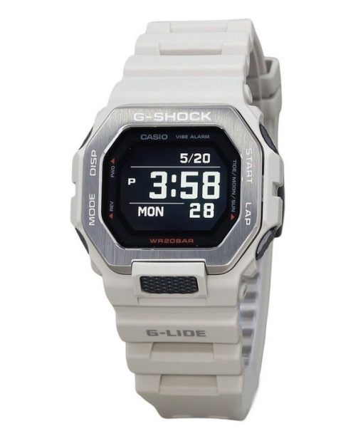 Montre pour homme Casio G-Shock G-Lide Digital Smartphone Link Bracelet en résine grise Quartz GBX-100-8 200M