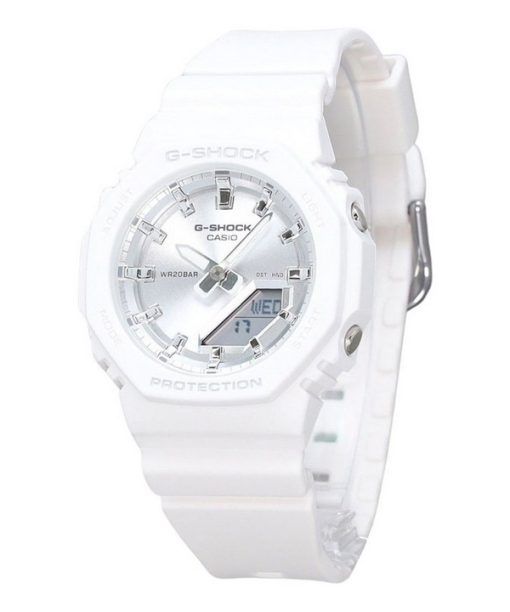 Montre pour femme Casio G-Shock analogique numérique en résine blanche bracelet à  base biologique cadran argenté Quartz GMA-P210