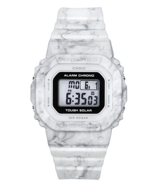 Montre Casio G-Shock Digital pour femme avec bracelet en résine biosourcée blanche Tough Solar GMS-S5600RT-7 200M