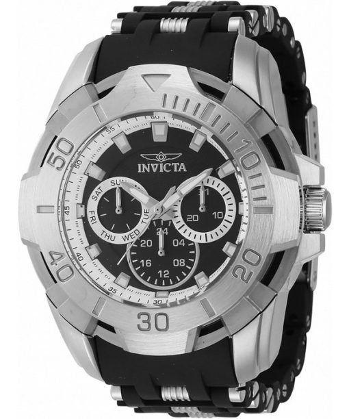 Montre pour homme Invicta Sea Spider en acier inoxydable et bracelet en polyuréthane Cadran noir Quartz 44120 100M