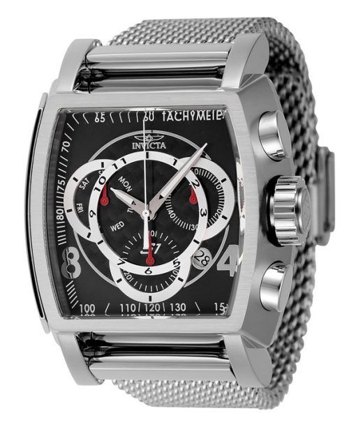 Montre pour homme Invicta S1 Rally chronographe en acier inoxydable avec cadran noir et quartz 46007 100M