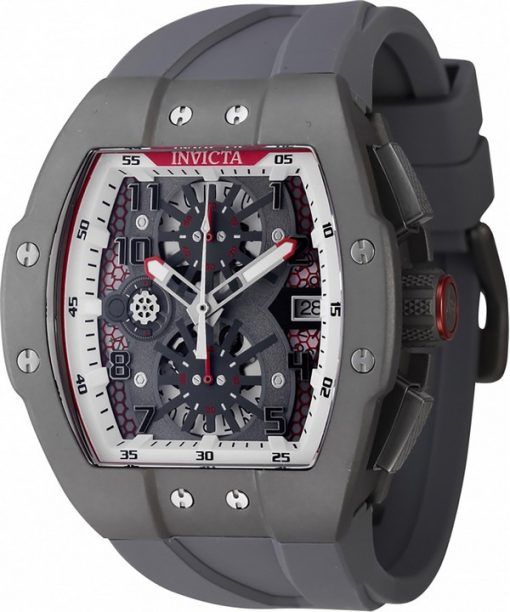 Montre pour homme Invicta Racing Limited Edition Chronographe Boîtier en titane Cadran gris Quartz 47189