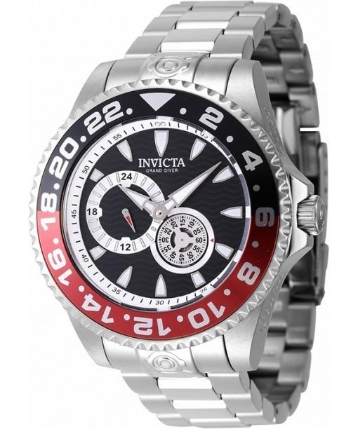 Montre pour homme Invicta Pro Diver en acier inoxydable, cadran noir, lunette Coke noire et rouge, automatique 47302 300M