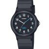 Montre analogique Casio Pop pour femme avec bracelet en résine biosourcée noire et cadran noir à quartz LQ-24B-1B