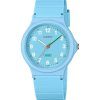 Montre analogique Casio Pop pour femme avec bracelet en résine biosourcée bleu et cadran bleu à quartz LQ-24B-2B