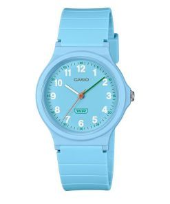 Montre analogique Casio Pop pour femme avec bracelet en résine biosourcée bleu et cadran bleu à quartz LQ-24B-2B