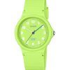 Montre analogique Casio Pop pour femme avec bracelet en résine biosourcée vert citron et cadran vert citron à quartz LQ-24B-3B