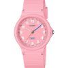 Montre analogique Casio Pop pour femme avec bracelet en résine biosourcée rose et cadran rose à quartz LQ-24B-4B