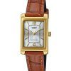 Montre analogique Casio Standard pour femme avec bracelet en cuir marron et cadran argenté LTP-1234GLL-7A