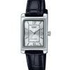 Montre analogique Casio Standard pour femme avec bracelet en cuir et cadran argenté LTP-1234LL-7A