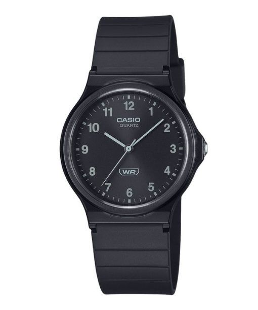 Montre unisexe Casio POP analogique à quartz avec bracelet en résine biosourcée et cadran noir MQ-24B-1B