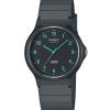 Montre unisexe Casio POP analogique à quartz avec bracelet en résine biosourcée et cadran noir MQ-24B-8B