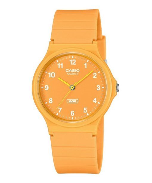 Montre unisexe Casio POP analogique à quartz avec bracelet en résine biosourcée et cadran orange MQ-24B-9B