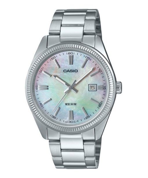 Montre analogique Casio Standard pour homme en acier inoxydable plaqué ionique et quartz nacré MTP-1302DS-7AV