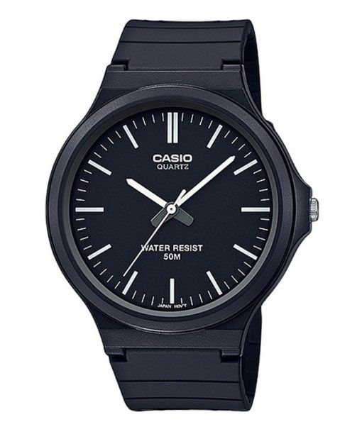 Montre analogique Casio Youth pour homme avec bracelet en résine et cadran noir à quartz MW-240-1EV