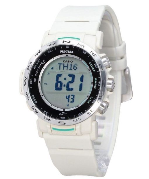 Montre pour homme Casio ProTrek Climber Line Digital White Bio Based Resin Tough Solar PRW-35-7 100M