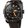 Montre pour homme Casio ProTrek analogique numérique bracelet en cuir marron cadran gris robuste solaire PRW-6900YL-5 100M