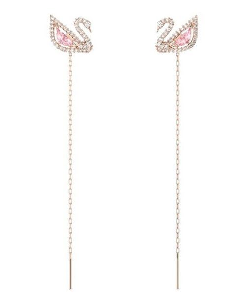 Boucles d&#39,oreilles Swarovski Swan Drop en or rose 5469990 pour femme