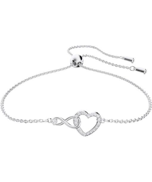 Bracelet Swarovski Hyperbola Infinity et Heart Rhodium 5524421 pour femme