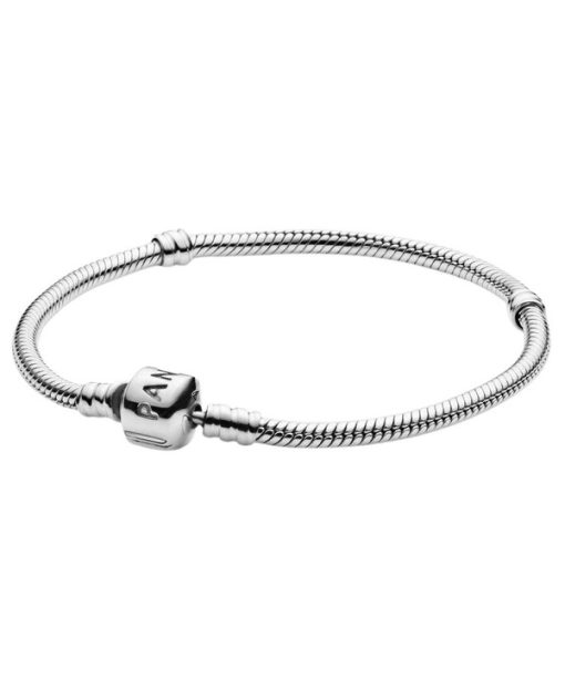 Bracelet à breloques emblématique en argent sterling Pandora Moment 590702HV-16 pour femme