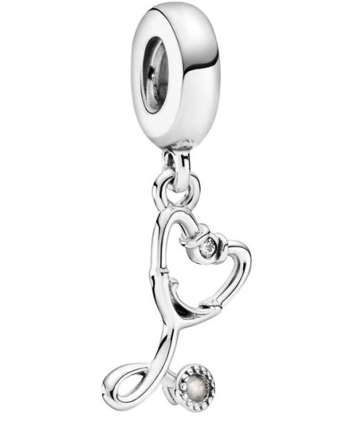 Charm pendentif en forme de cœur avec stéthoscope Pandora 799072C01 pour femme