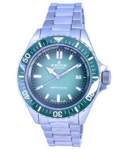 Edox SkyDiver Diver&#39,s Acier Inoxydable Cadran Vert Automatique 801203VMVDN1 1000M Montre Homme