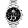 Montre chronographe Bulova Sutton Big Date en acier inoxydable avec cadran noir et quartz 96B319 pour homme