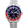 Montre de plongée automatique Bulova Oceanographer GMT en acier inoxydable avec cadran bleu 96B405 200M pour homme