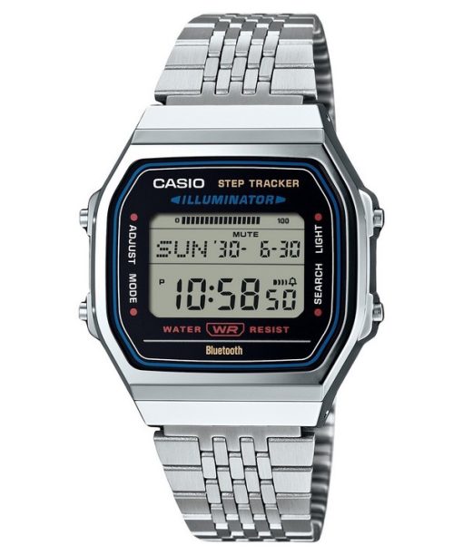 Montre unisexe Casio Vintage Digital Smartphone Link en acier inoxydable à quartz ABL-100WE-1A