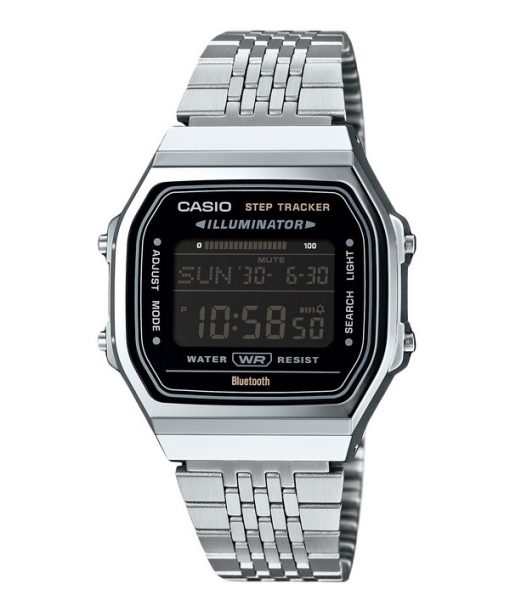 Montre unisexe Casio Vintage Digital Smartphone Link en acier inoxydable à quartz ABL-100WE-1B