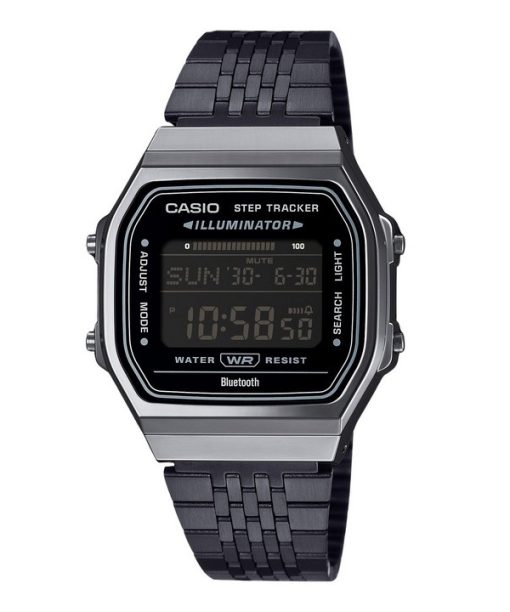 Montre unisexe Casio Vintage Digital Smartphone Link en acier inoxydable à quartz ABL-100WEGG-1B