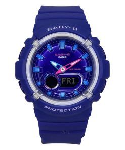 Montre analogique numérique Casio Baby-G pour femme avec bracelet en résine et cadran bleu à quartz BGA-280DN-2A 100 m