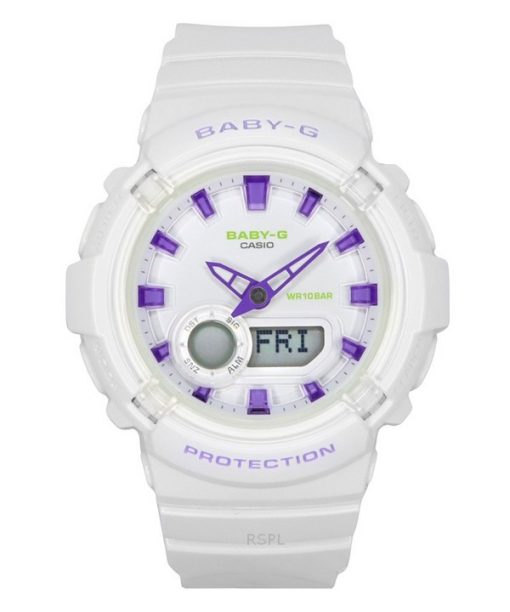 Montre analogique numérique Casio Baby-G pour femme avec bracelet en résine et cadran blanc à quartz BGA-280DN-7A 100 m