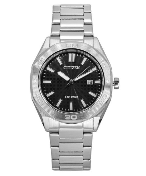 Montre Citizen Eco-Drive en acier inoxydable avec cadran noir BM7630-80E 100M pour homme