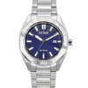 Montre Citizen Eco-Drive en acier inoxydable avec cadran bleu BM7630-80L 100M pour homme