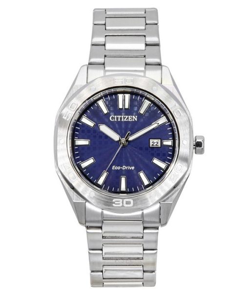 Montre Citizen Eco-Drive en acier inoxydable avec cadran bleu BM7630-80L 100M pour homme