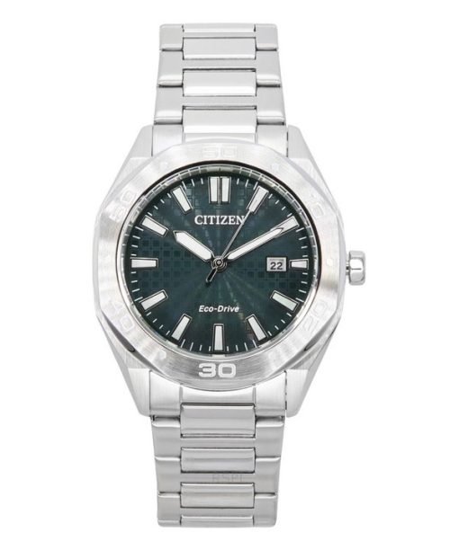 Montre Citizen Eco-Drive en acier inoxydable avec cadran vert BM7630-80X 100M pour homme